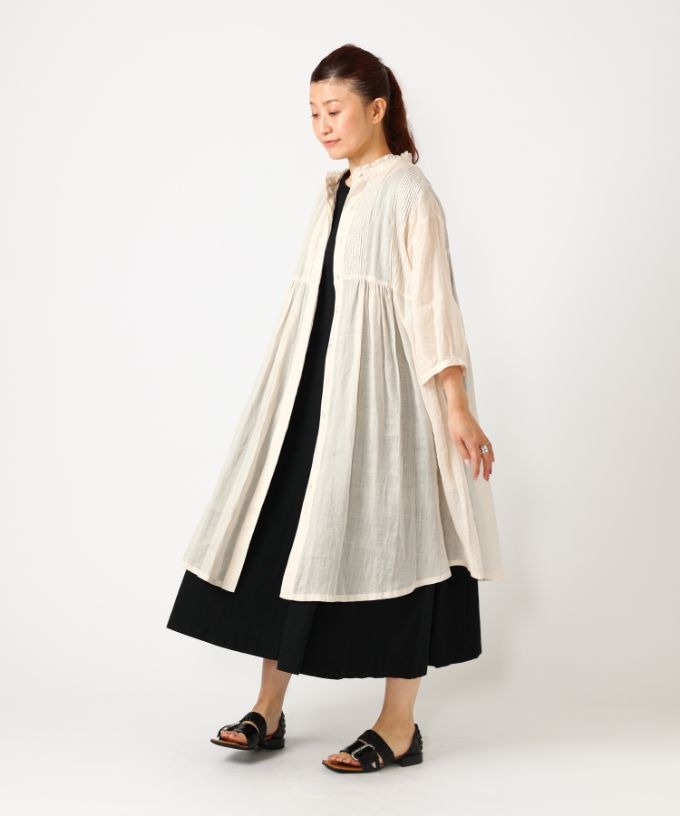 SALE】ポニーロング 麻ボイルのピンタックワンピース/ALL ITEM
