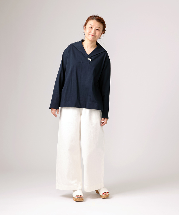 ベルパンツ・B 12オンスホワイトデニムのワイドパンツ/ITEM
